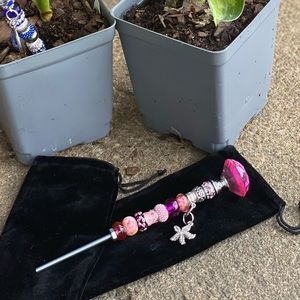 Pink Beaded Pixie Wand For Plants
